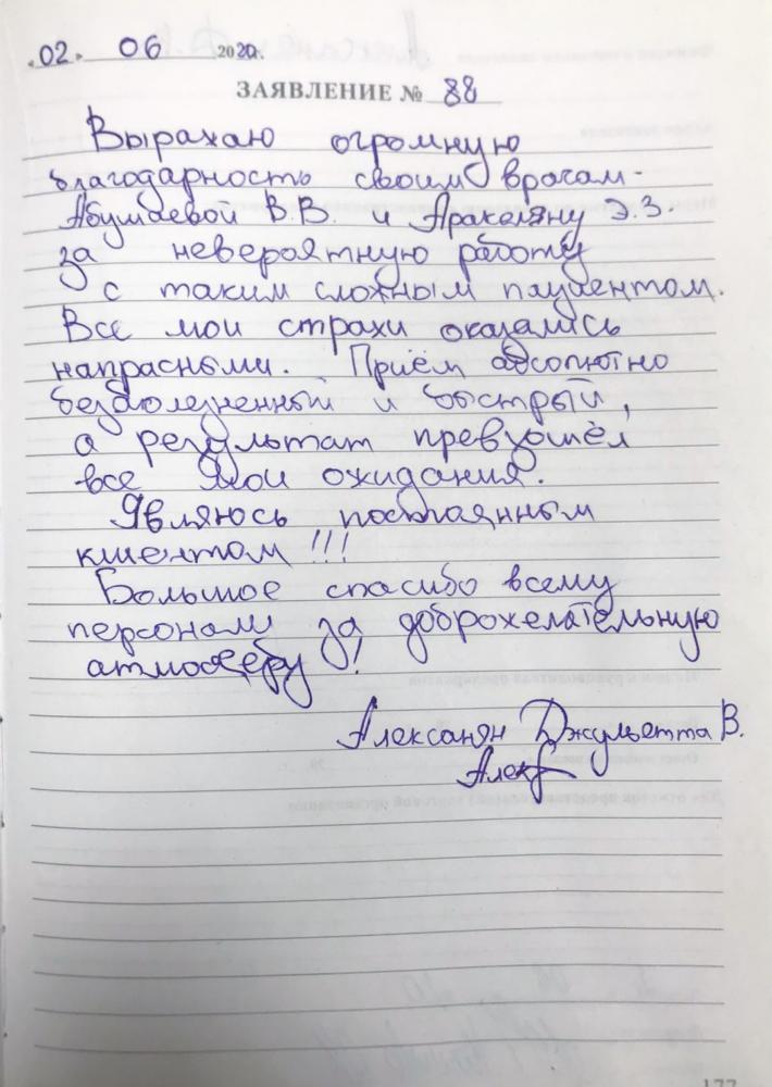 Отзыв от Джульетта Вартановна 02.06.2020 09:02:47